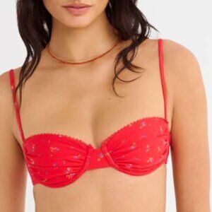 NWT $78 RUMORED Sanibel BIKINI TOP XS coral meadow